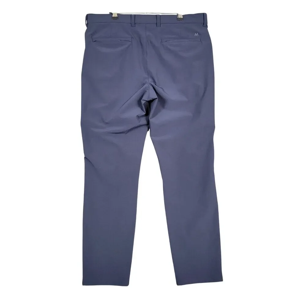 MIZZEN + MAIN Blue Helmsman Slim Performance Chino Pants Golf Preppy SIZE 36x30